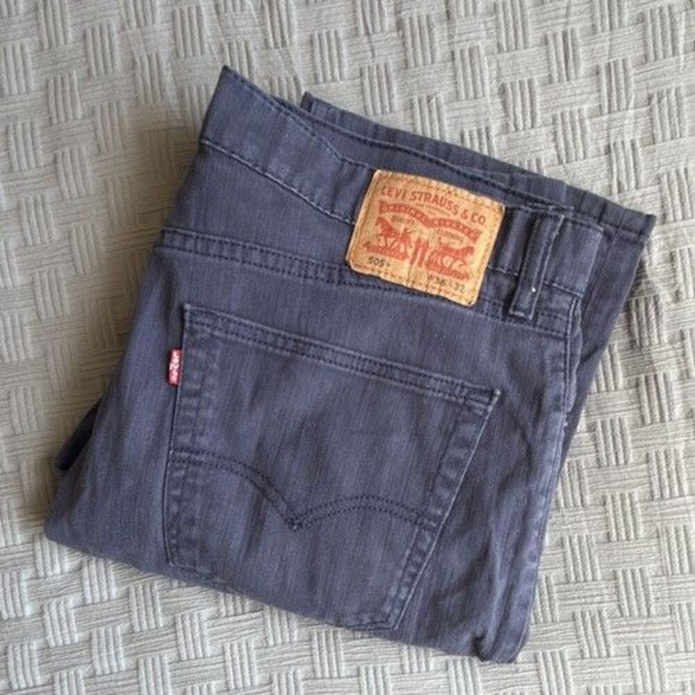 Levi's 505 Regular Fit Straight Leg Jeans Mens 36x32 Gray Slate Denim NWOT